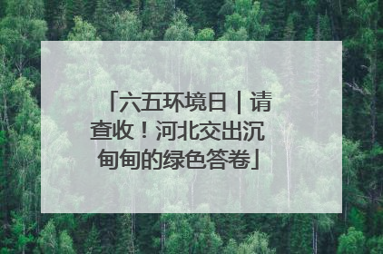 六五环境日｜请查收！河北交出沉甸甸的绿色答卷