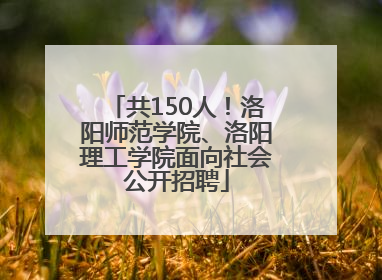 共150人！洛阳师范学院、洛阳理工学院面向社会公开招聘
