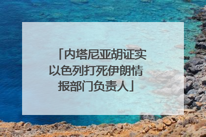 内塔尼亚胡证实以色列打死伊朗情报部门负责人