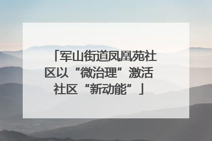 军山街道凤凰苑社区以“微治理”激活社区“新动能”