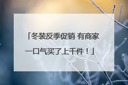 冬装反季促销 有商家一口气买了上千件！