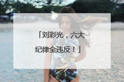 刘彩光，六大纪律全违反！