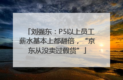 刘强东：P5以上员工薪水基本上都翻倍，“京东从没卖过假货”