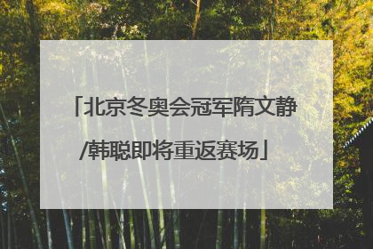 北京冬奥会冠军隋文静/韩聪即将重返赛场