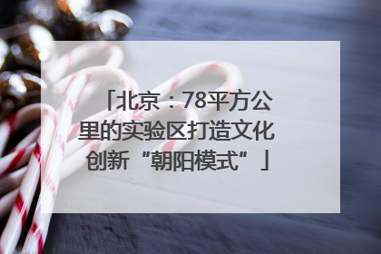 北京：78平方公里的实验区打造文化创新“朝阳模式”