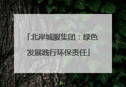 北岸城服集团：绿色发展践行环保责任