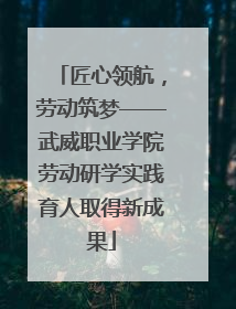 匠心领航，劳动筑梦——武威职业学院劳动研学实践育人取得新成果