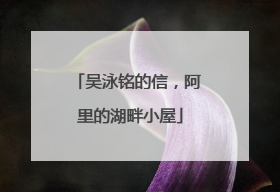 吴泳铭的信，阿里的湖畔小屋