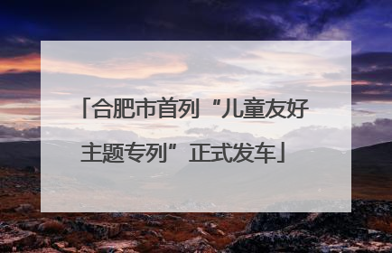 合肥市首列“儿童友好主题专列”正式发车