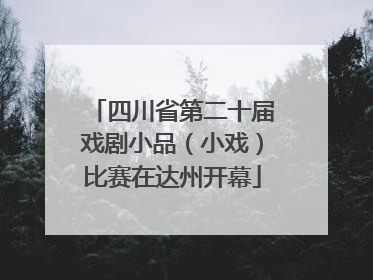 四川省第二十届戏剧小品（小戏）比赛在达州开幕