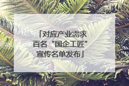 对应产业需求 百名“国企工匠”宣传名单发布