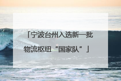宁波台州入选新一批物流枢纽“国家队”