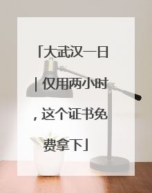 大武汉一日｜仅用两小时，这个证书免费拿下