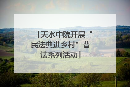 天水中院开展“民法典进乡村”普法系列活动