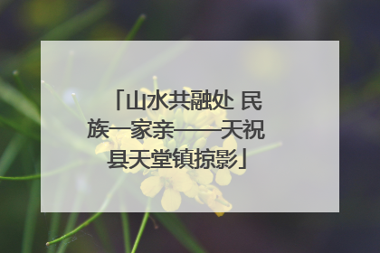 山水共融处 民族一家亲——天祝县天堂镇掠影