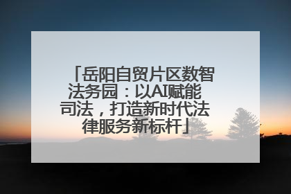 岳阳自贸片区数智法务园：以AI赋能司法，打造新时代法律服务新标杆