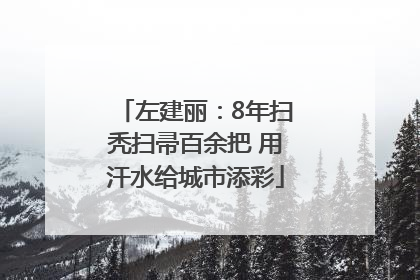 左建丽：8年扫秃扫帚百余把 用汗水给城市添彩
