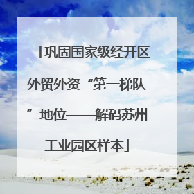 巩固国家级经开区外贸外资“第一梯队”地位——解码苏州工业园区样本