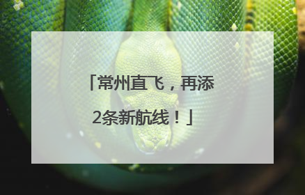 常州直飞，再添2条新航线！