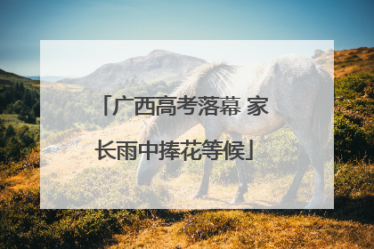 广西高考落幕 家长雨中捧花等候