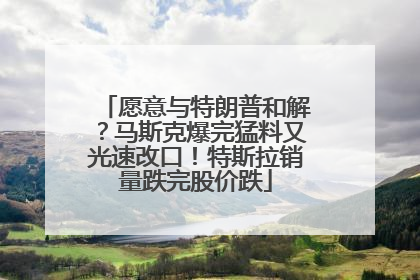 愿意与特朗普和解？马斯克爆完猛料又光速改口！特斯拉销量跌完股价跌