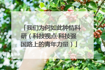 我们为何如此钟情科研（科技视点·科技强国路上的青年力量）