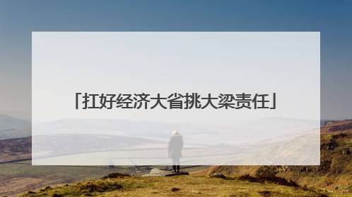 扛好经济大省挑大梁责任