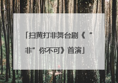 扫黄打非舞台剧《“非”你不可》首演
