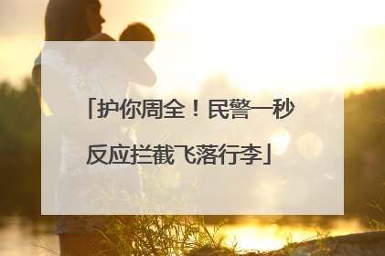护你周全！民警一秒反应拦截飞落行李