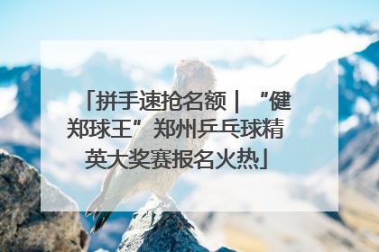 拼手速抢名额｜“健郑球王”郑州乒乓球精英大奖赛报名火热