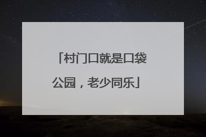 村门口就是口袋公园，老少同乐