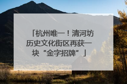 杭州唯一！清河坊历史文化街区再获一块“金字招牌”