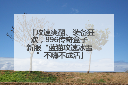 攻速爽翻、装备狂欢，996传奇盒子新服“蓝猫攻速冰雪”不嗨不成活