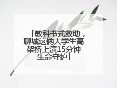 教科书式救助，聊城这俩大学生高架桥上演15分钟生命守护