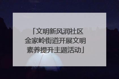 文明新风润社区 金家岭街道开展文明素养提升主题活动