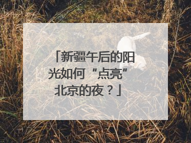 新疆午后的阳光如何“点亮”北京的夜？