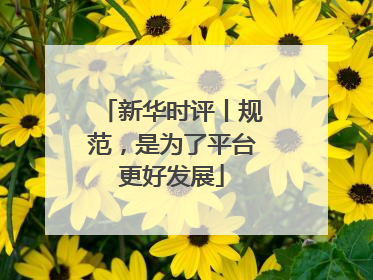 新华时评丨规范，是为了平台更好发展