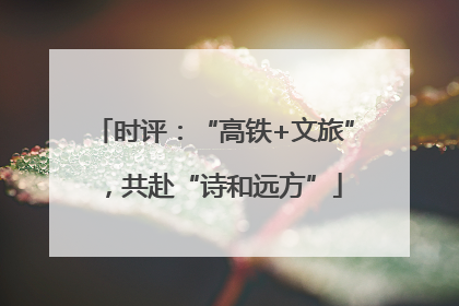 时评：“高铁+文旅”，共赴“诗和远方”