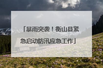 暴雨突袭！衡山县紧急启动防汛应急工作