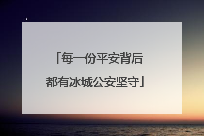 每一份平安背后 都有冰城公安坚守