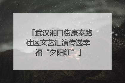 武汉湘口街康泰路社区文艺汇演传递幸福“夕阳红”