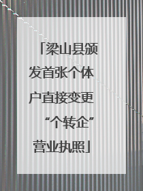 梁山县颁发首张个体户直接变更“个转企”营业执照
