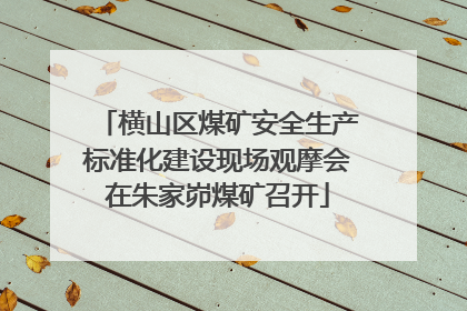 横山区煤矿安全生产标准化建设现场观摩会在朱家峁煤矿召开