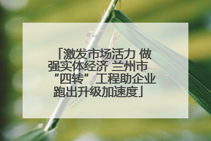 激发市场活力 做强实体经济 兰州市“四转”工程助企业跑出升级加速度