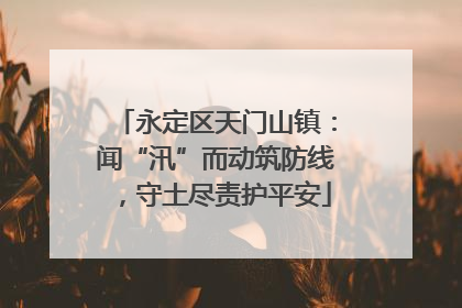 永定区天门山镇：闻“汛”而动筑防线，守土尽责护平安