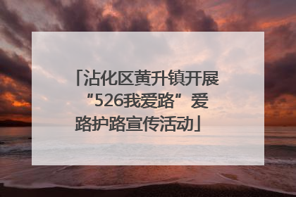 沾化区黄升镇开展“526我爱路”爱路护路宣传活动