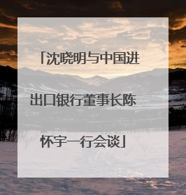 沈晓明与中国进出口银行董事长陈怀宇一行会谈