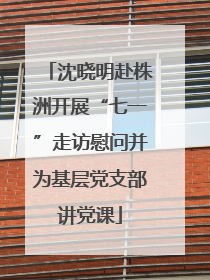 沈晓明赴株洲开展“七一”走访慰问并为基层党支部讲党课