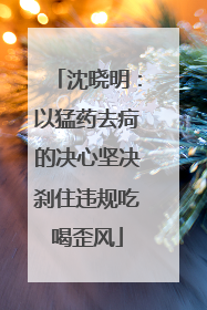 沈晓明：以猛药去疴的决心坚决刹住违规吃喝歪风