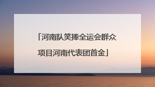 河南队笑捧全运会群众项目河南代表团首金